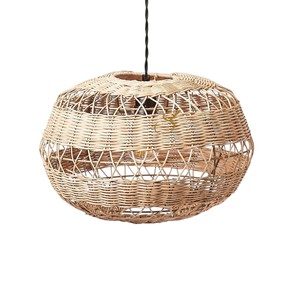 Contemporary Oval Rattan Lampshade Hollow Straw Pendant Light Shade Classic Hanging Ceiling <b>Lantern</b> Shaped <b>Lamp</b> Cover for B2B - Product Image 4