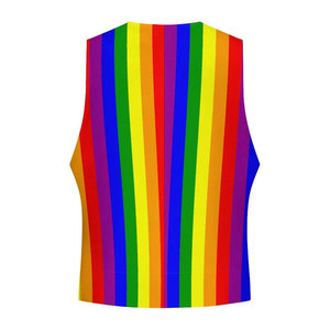 Chaleco Escocés Tradicional para Hombre, Estilo Kilt, con Rayas Arcoíris, Chaleco Colorido con Rayas Verticales - Product Image 3