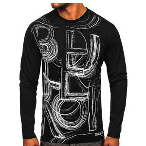 เสื้อยืดแขนยาวผู้ชายคุณภาพดีที่สุด แบบเรียบ สีพื้น ลายเรียบ ออกแบบโลโก้ได้ตามสั่ง เสื้อยืดผู้ชายระบายอากาศได้ดี แขนยาวเต็มตัว - Product Image 1