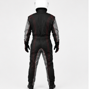 Men's <b>Black</b> Gray Full Sleeve Flame Resistant Quick Dry Windproof Racing Suit <b>All</b> Seasons Adult Motorcycle Wear - Product Image 1
