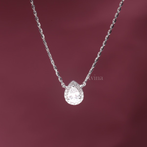 Collier pendentif en diamant de culture certifié IGI, taille poire, avec halo, en or rose/jaune/blanc 18 carats, bijoux en diamant écoresponsables - Product Image 5