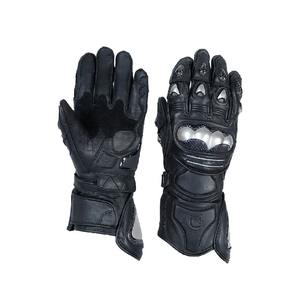 Full-Grain Leather Racing Motorcycle Gloves with Carbon Knuckle Armor Men’s Performance Riding Gloves <b>Heavy</b> <b>Duty</b> Motorbike Glove - Product Image 1