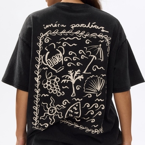 เสื้อยืดแขนสั้นผู้หญิง ผ้าฝ้าย 100% คอกลม เรียบง่าย สไตล์ลำลอง - Product Image 3