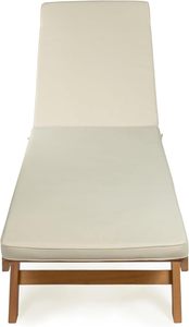 Chaise longue en teck avec coussin, lit de repos extérieur au bord de la piscine, design contemporain pour villa, hôtel, mobilier de resort - Product Image 6