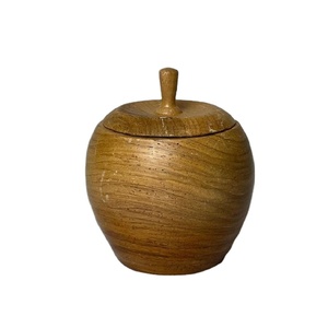 Juego de 1 bote de manzana hecho a mano de madera de mango para azúcar, café, té, accesorios de almacenamiento de utensilios de cocina y bote de almacenamiento de madera - Product Image 1