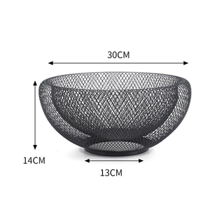 Cesta de Frutas de Alambre Metálico, Cestas Redondas Grandes para Pan, Frutas y Verduras, Soporte de Alambre Metálico para Aperitivos - Product Image 2