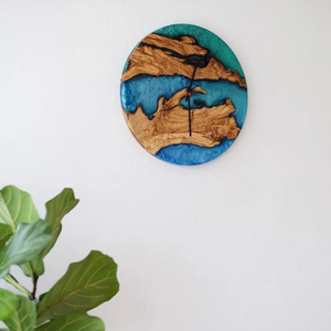 Modern Design Round Shape Epoxy Resin Quartz Needle Wall <b>Clock</b> Single Face Abstract Pattern Room Decor Polish Resin <b>Clocks</b> - Product Image 3