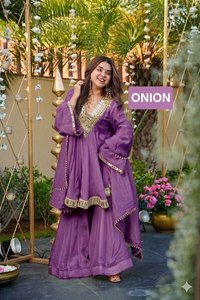 Trendy Indian Ethnic Wear Kurti Set with Mirror Work & Flair - Product Image 3