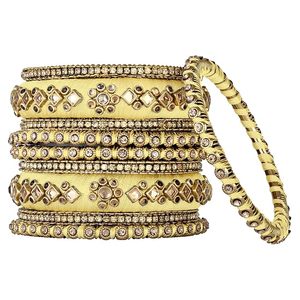 Brazaletes Étnicos de Seda Azul con Incrustaciones de Kundan, Chapados en Oro, Hechos a Mano, para Mujer, Brazaletes de Moda para Chicas, Festivos - Product Image 4