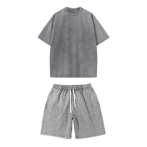 Conjunto Deportivo Casual de Otoño para Hombre, Personalizable, Transpirable, de 2 Piezas, Tejido de Punto Sólido, Poliéster/Algodón, Camiseta - Product Image 2
