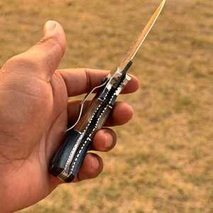 Couteau pliant de luxe en acier Damas pour hommes - Écologique, durable, compatible lave-vaisselle, multi-usages pour la maison et la cuisine - Product Image 5