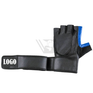 Breathable Leather <b>Half</b> Finger Gym Gloves For Weight Lifting Racing Fitness Training With Anti <b>Slip</b> Design And Custom Logo - Product Image 2