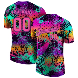 Wholesale Direct Manufacturing Industry Custom <b>White</b> Pink-Teal 100% Polyester Quick Dry Breathable Anti-Bacterial Unisex Half - Product Image 5