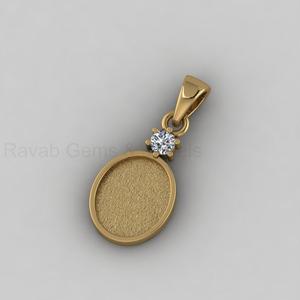 Sterling Silver 14K Gold Plated 10x12mm Oval Blank Bezel Setting Charm Pendant CZ Accent <b>Resin</b> Ashes Keepsake Jewelry Findings - Product Image 3
