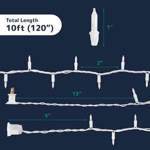 Luci Natalizie a Stringa da 3 Metri Bianco Caldo, 50 LED Scintillanti per Decorazioni Interne/Esterne, Luci per le Festività Natalizie - Product Image 2