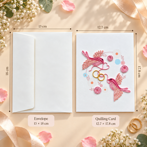 Wholesale Romantic Wedding Love Birds Quilling Card <b>Handmade</b> OEM/ODM 12.7x17.8cm Customizable <b>Paper</b> Gift Stationery Manufacturer - Product Image 2