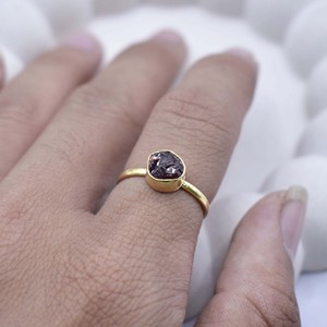 Raw Garnet <b>Adjustable</b> <b>Ring</b> Gold Plated Collet Set Natural Gemstone Handmade January Birthstone <b>Ring</b> Gift for Women - Product Image 5