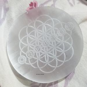 Agate Natural Stone Wholesale Selenite <b>Healing</b> Engraved Chakra Coaster Crystal Best Quality Charging - Product Image 4
