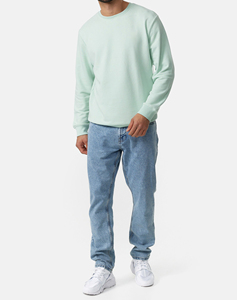 Sudadera Deportiva de Invierno para Hombre, Cuello Redondo, Color Verde Menta, Tejido de Felpa, Corte Regular, Casual, Forrada, Anti-Pilling, 100% Algodón - Product Image 2