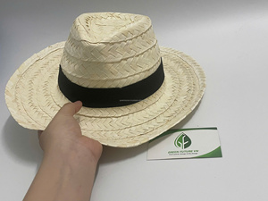Chapeau Fedora en paille tressé à la main, écologique, avec logo personnalisé, unisexe, pour l'été, la plage, chapeau de soleil Panama, vente en gros - Product Image 1