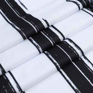 ผ้าพิมพ์ลายดิจิทัลสีขาวดำลายทาง สำหรับเสื้อผ้าและของตกแต่งบ้าน - Product Image 3