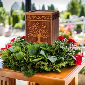 Eco-Friendly Rectangle Wooden Cremation Urns for Human Ashes Adult & Child Large <b>Memorial</b> Urns - Product Image 1