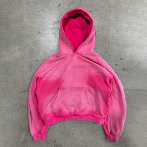 Sweat à capuche pour homme en molleton doux, délavé à l'acide et effet vintage, avec empiècements contrastants, style streetwear décontracté - Product Image 2
