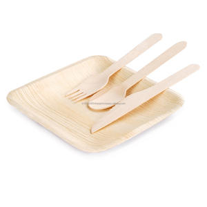 Luxe biodégradable 160mm jetable en bois robuste alimentaire sûr résistant à la chaleur couverts durable fourchette couteau cuillère - Product Image 1