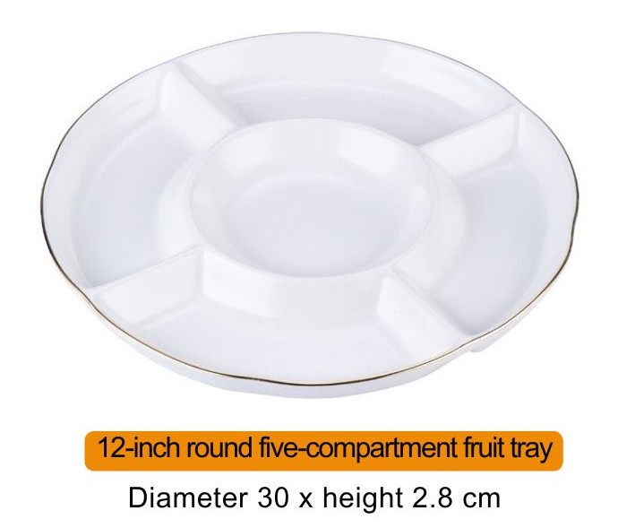 12" round 5-section fruit platter
