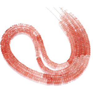 Cuentas de Cuarzo Sandia Planas en Forma de Rondelle de 6mm |   Cuarzo rojo sombreado de 15 pulgadas |   Cuentas Redondas Lisas |   Suministros para la Fabricación de Joyería | - Product Image 3