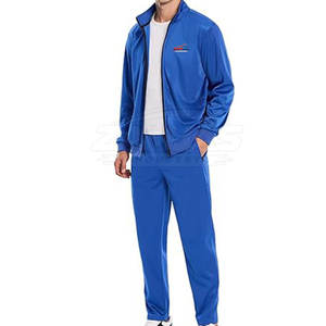 Survêtements de course à fermeture éclair intégrale en polyester, couleur unie personnalisée, marque privée, pour hommes, avec col montant - Product Image 4