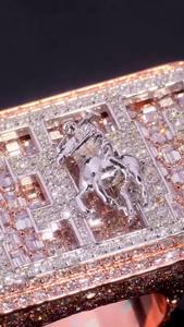 Anillo de Alta Calidad, Impresionante y Personalizado, Estilo Hip Hop, para Aniversario de Bodas, Completamente Cubierto de Circonitas, Plateado en Plata de Ley 925, VVS D - Product Image 5