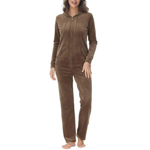 Ensemble de survêtement unisexe personnalisé en velours, marque privée, deux pièces, sweat à capuche et pantalon de jogging, long, décontracté, mode vintage, logo uni, écologique - Product Image 1