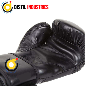 Guantes de Boxeo de Piel Sintética Negra de Primera Calidad con Correa de Velcro para Entrenamiento, Sparring, MMA, Muay Thai y Kickboxing – Unisex para Gimnasio - Product Image 5