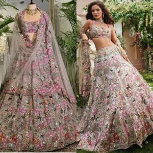 LAHENGA CHOLI DUPATTA MASTI VINTAGE, Traje de Fiesta Largo con Bordado - Product Image 1