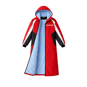 New Design Custom Logo Waterproof Swim Parka Hooded Long <b>Coat</b> Warm <b>Changing</b> Robe for Swimming Teams Beach Pool Use - Product Image 3