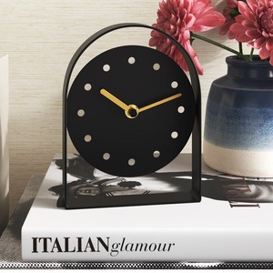 Horloge murale géométrique en métal, mouvement mécanique, affichage des aiguilles, sonnerie horaire, design moderne, couleur noire - Product Image 6