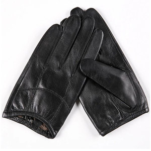Gants en cuir noir pour homme de haute qualité, design original, mode hiver, doublure en cachemire, compatibles avec les écrans tactiles - Product Image 1