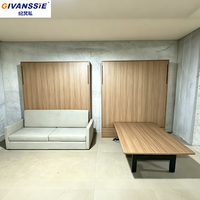 Canapé-lit modulaire électrique moderne et peu encombrant, convertible en lit Queen/King, avec cadre en bois et revêtement en coton, rangement intégré