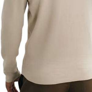 <b>Mens</b> Cream Crew <b>Neck</b> Long Sleeve <b>Sweater</b> Soft Knit Pullover Casual Basic Top With Ribbed Collar Cuffs And Hem For Daily Use - Product Image 6