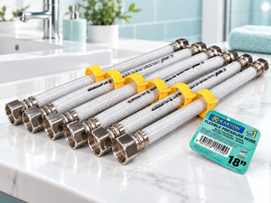 Tuyau flexible à pression KARYON 9 mm 218 PSI en PVC renforcé, connecteur d'alimentation en eau, raccords en laiton inoxydable OEM - Product Image 1