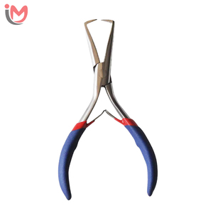 High Quality Durable Stainless Steel Blue Hair Extension Pliers Non-slip <b>Silicone</b> Handle Micro Links Rings <b>Beads</b> - Product Image 1