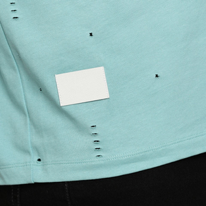 Camisetas para Hombre Tallas Grandes, Estilo Desgastado, 100% Algodón, Tela Gruesa y Cómoda, Logotipo Frontal Personalizable, Servicio OEM, Alta Calidad - Product Image 6