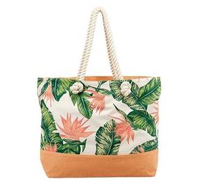 Sac messager personnalisé en coton et jute, sac fourre-tout pour femme de taille moyenne avec poignée en corde, écologique - Product Image 1
