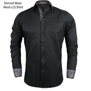 Chemises pour hommes à boutons unis avec imprimé sur le devant - Product Image 4