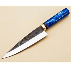 Cuchillo de Chef de Acero al Carbono de 13 Pulgadas Hecho a Mano por Ahmad Fabric, con Funda de Cuero, Mango Elegante, Personalizable, Grado Industrial OEM - Product Image 2