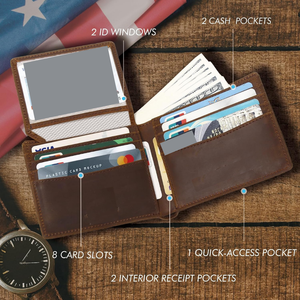 Portefeuille Homme Rétro en Cuir Véritable et Coton Façon Crocodile, Pliant, Court, Fait Main, Multi-cartes, Idéal pour Affaires et Réunions Quotidiennes - Product Image 6