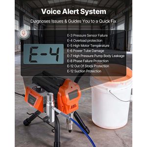Spruzzatore di vernice airless ad alta pressione da 1500W 3300PSI con supporto, spazzola per la pulizia, tubo flessibile, asta di prolunga, ugelli, elettrico, per uso fai-da-te - Product Image 3