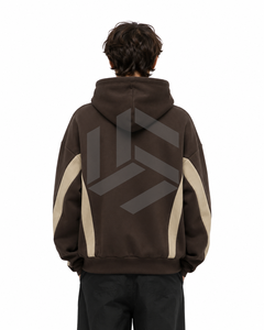 Sudadera con Capucha para Hombre, Color Marrón Sólido, Corte Holgado, Manga Regular, Estilo Casual, Impresión por Transferencia de Calor, Felpa Francesa, Otoño, con Bolsillo - Product Image 5
