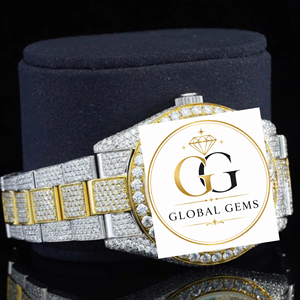 Reloj de Lujo de Primera Calidad, Completamente Cubierto de Diamantes Moissanite, con Correa de Acero Inoxidable, Resistente al Agua, en Venta - Product Image 2